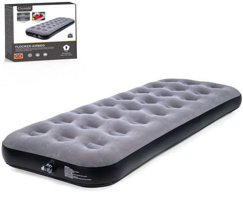 Single flocked airbed - single,