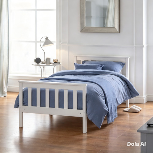 3ft single white solid - white, pine