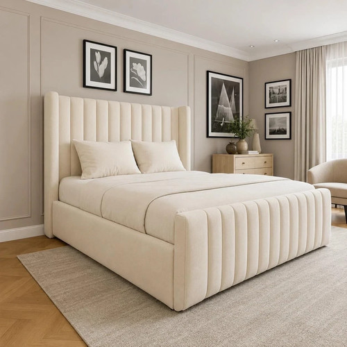 Winged panel bed - bed, plush