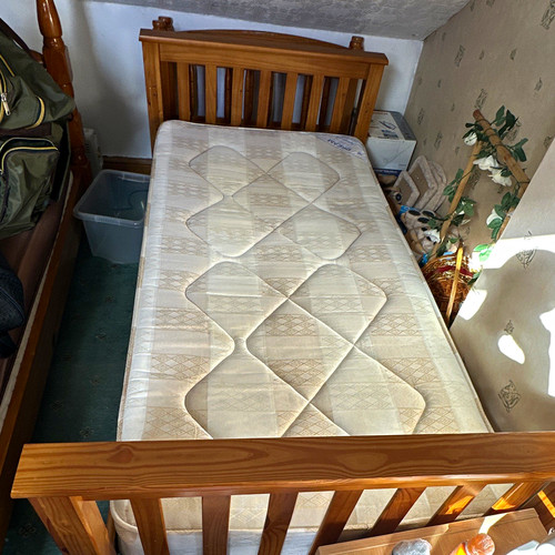 Wooden single bed frame brown - wooden,