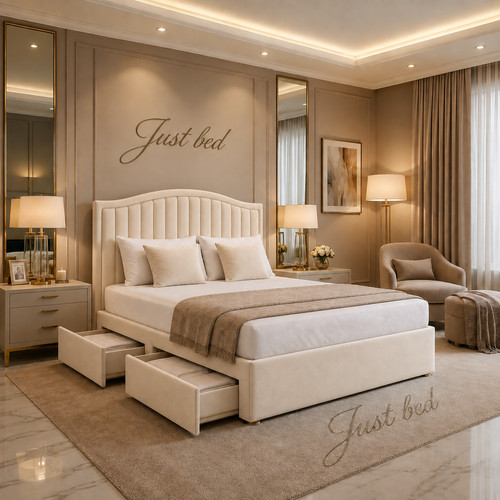 Plush divan curved bed - plush,