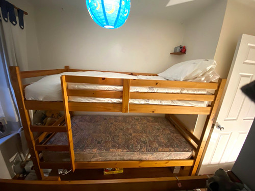 Nearly new pine bunk - , bed