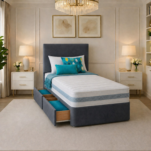 Single divan bed set - divan, 54"