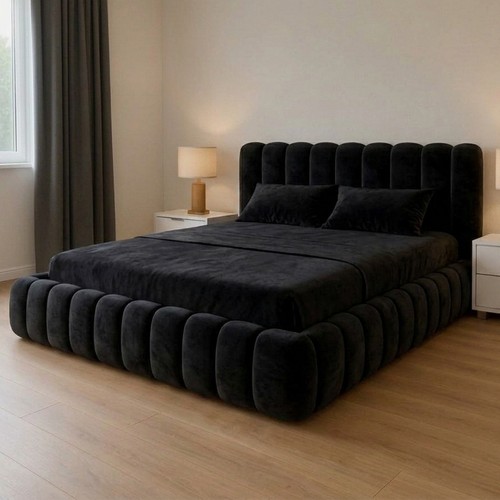 Cloud teddy boucle fabric bed - boucle,