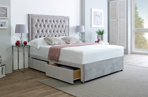 Geneva grey divan bed set - divan,