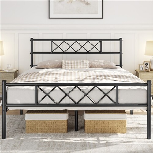 Single metal bed - bed, frame