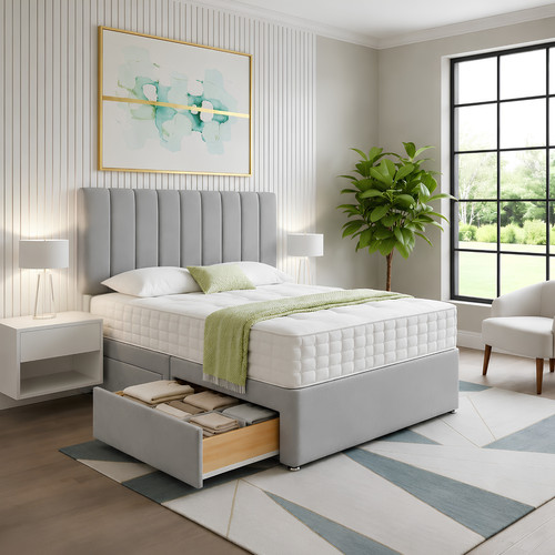 Reinforced divan bed set with - bed,