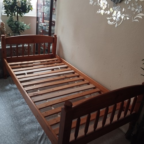 Pine wood bed frame - frame, single